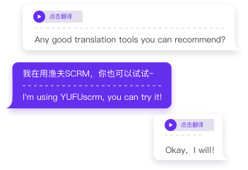 渔夫 SCRM 对话自动翻译示意